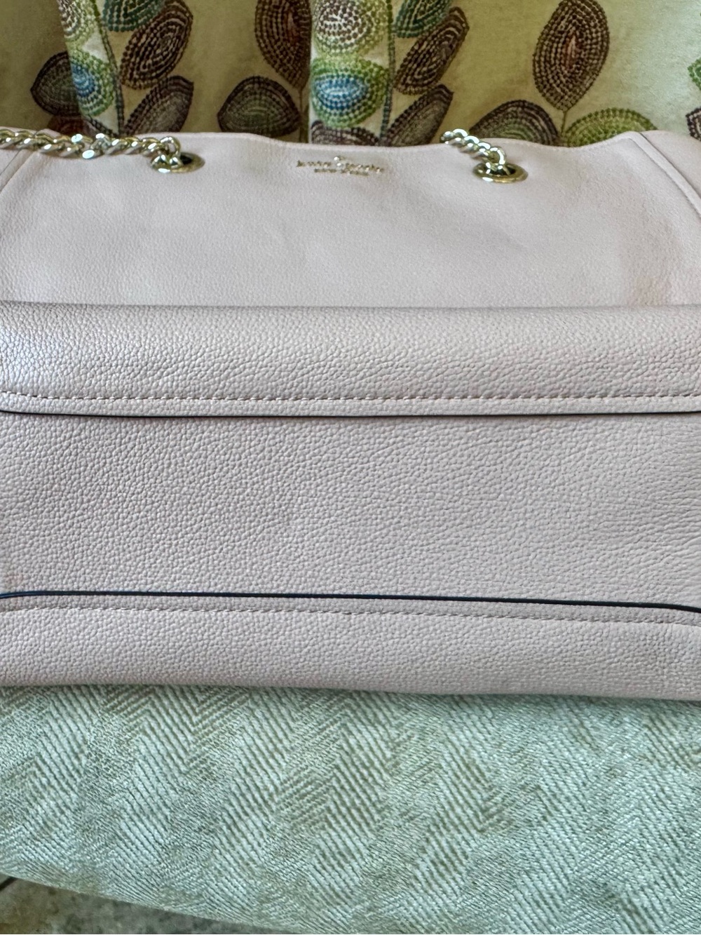 kate spade pink Leather Tote with Chain-Detail Straps - Picture 6 of 6